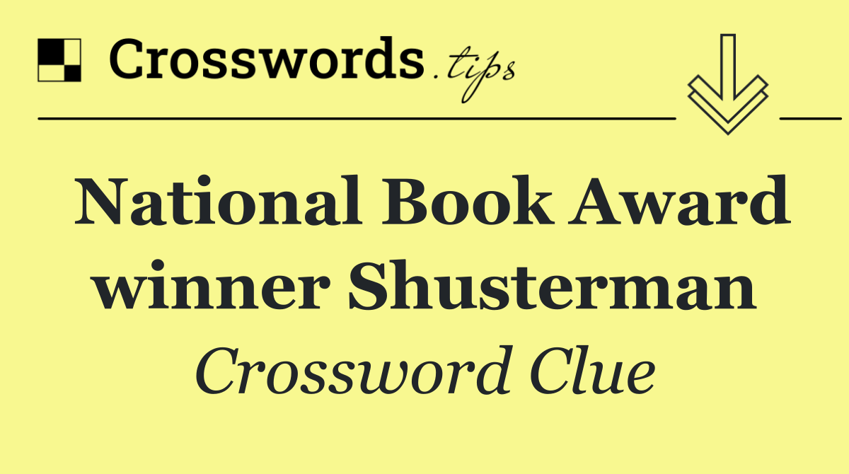 National Book Award winner Shusterman