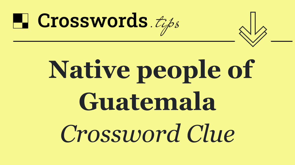 Native people of Guatemala