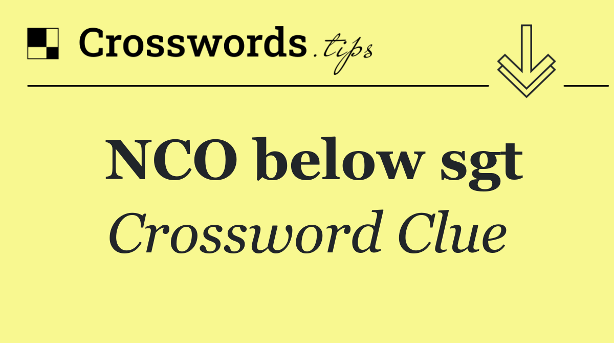 NCO below sgt