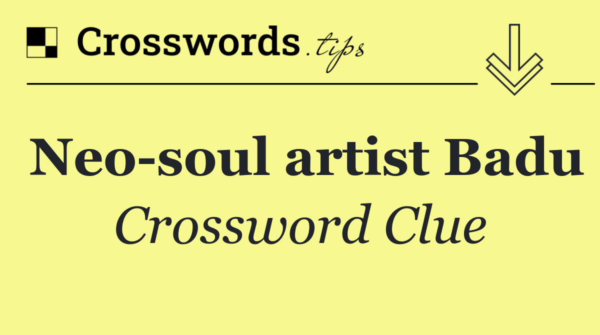 Neo soul artist Badu