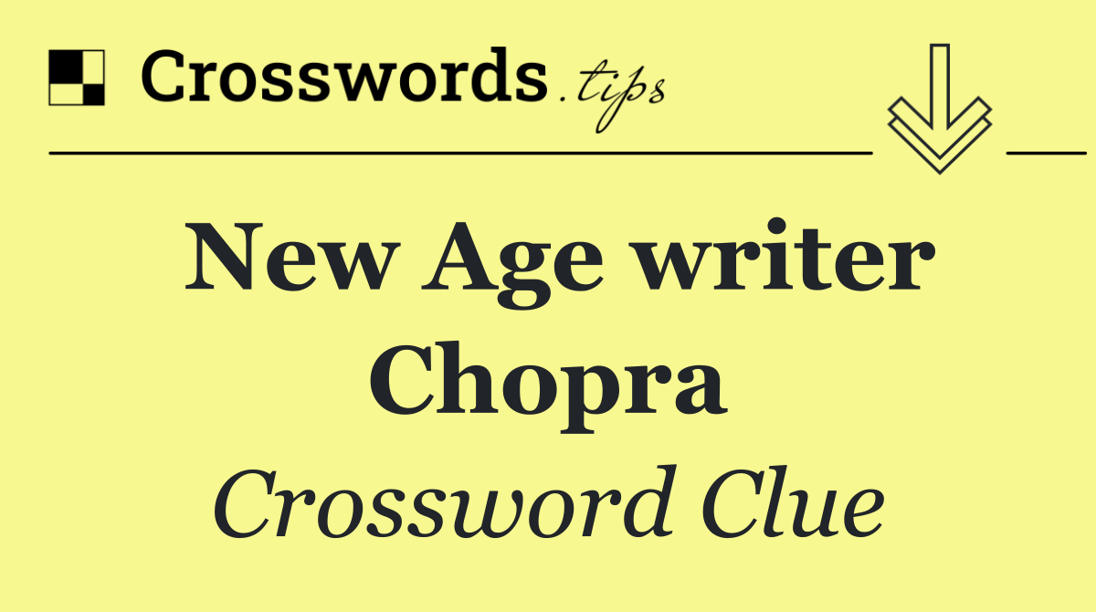 New Age writer Chopra