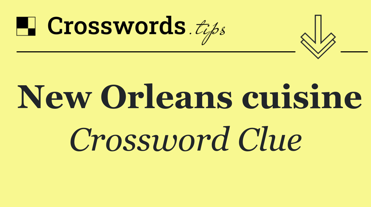 New Orleans cuisine
