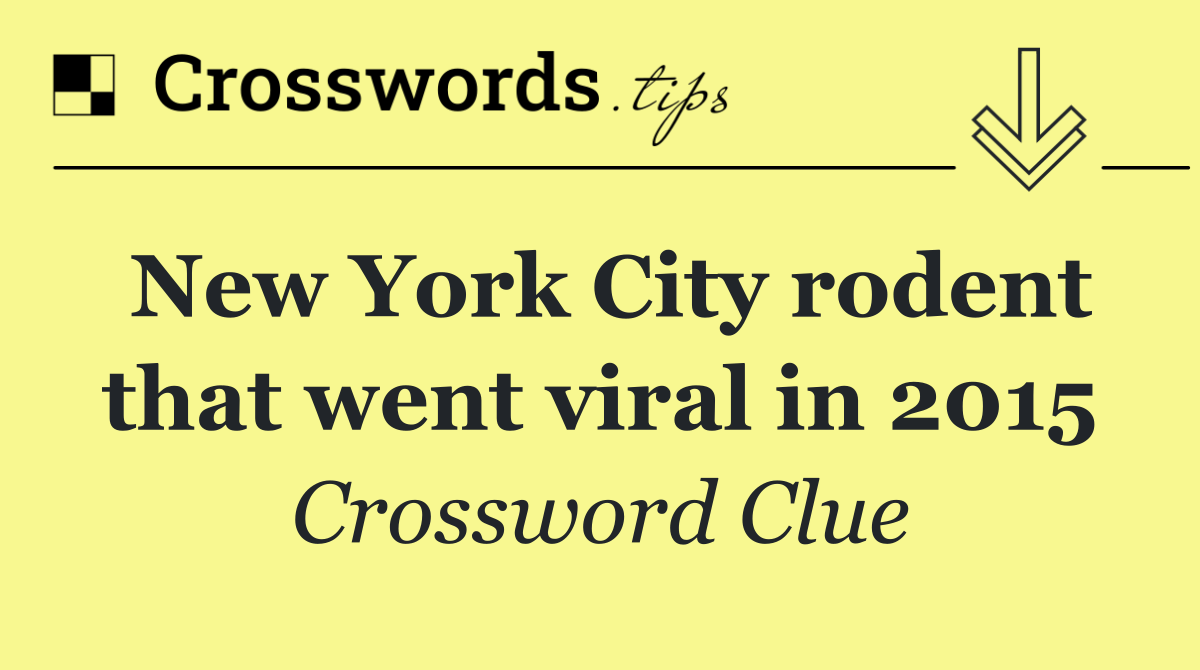 New York City rodent that went viral in 2015
