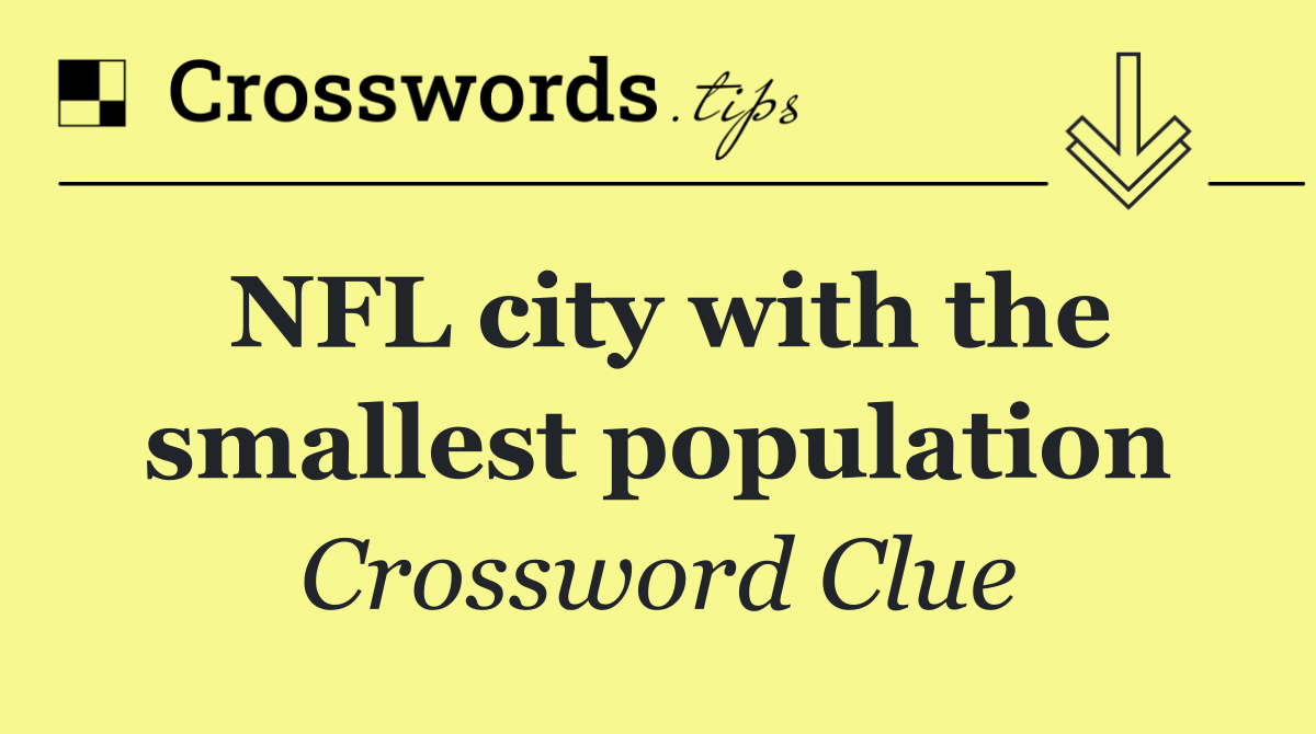 NFL city with the smallest population