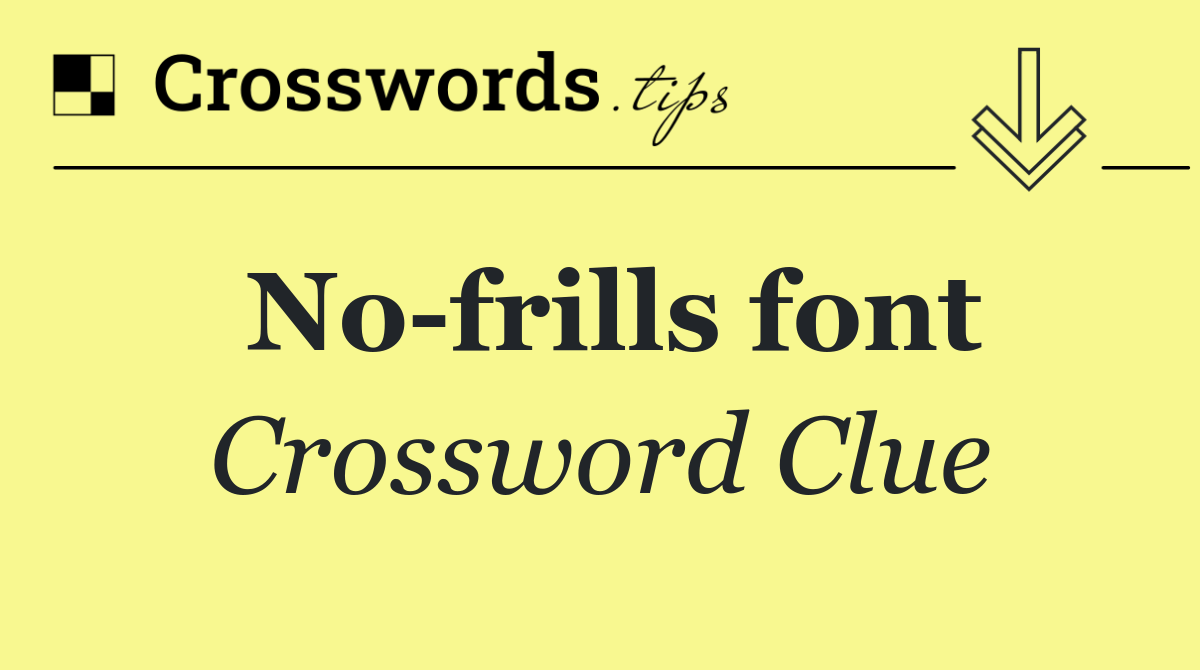 No frills font