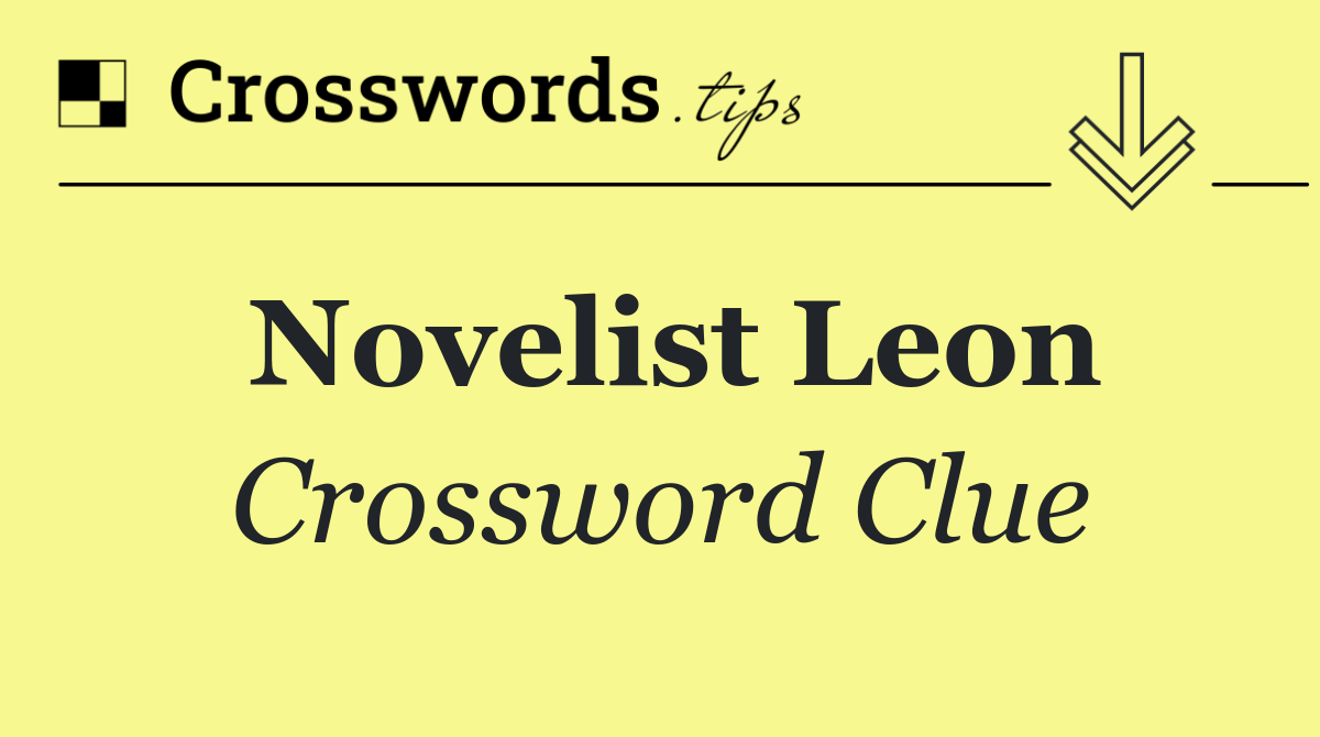 Novelist Leon