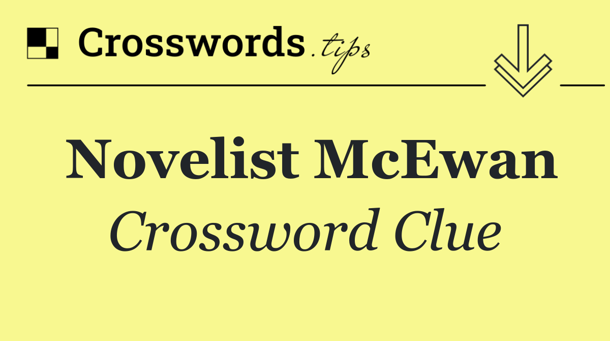Novelist McEwan