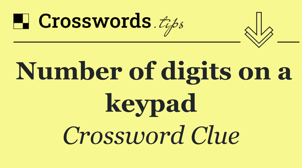 Number of digits on a keypad