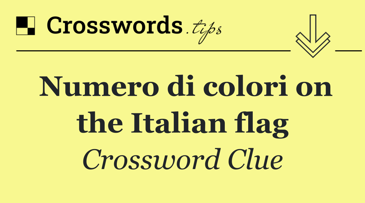 Numero di colori on the Italian flag