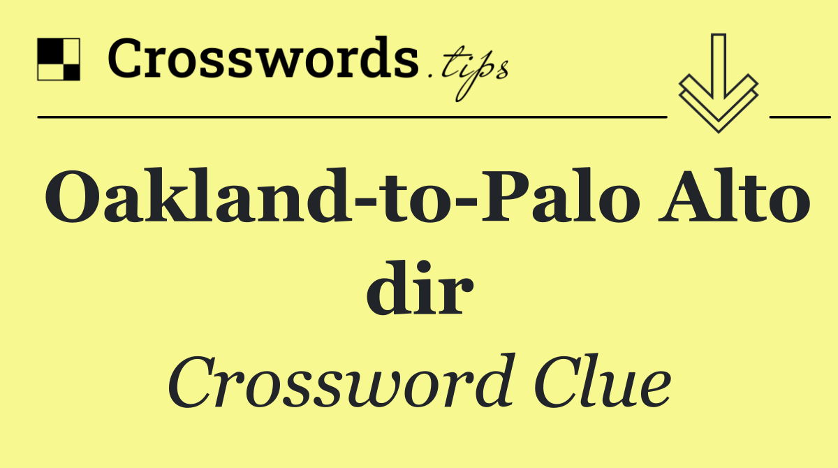 Oakland to Palo Alto dir
