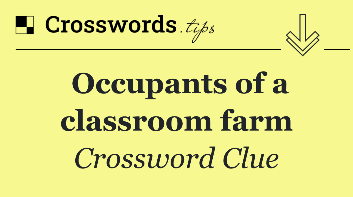 Occupants of a classroom farm