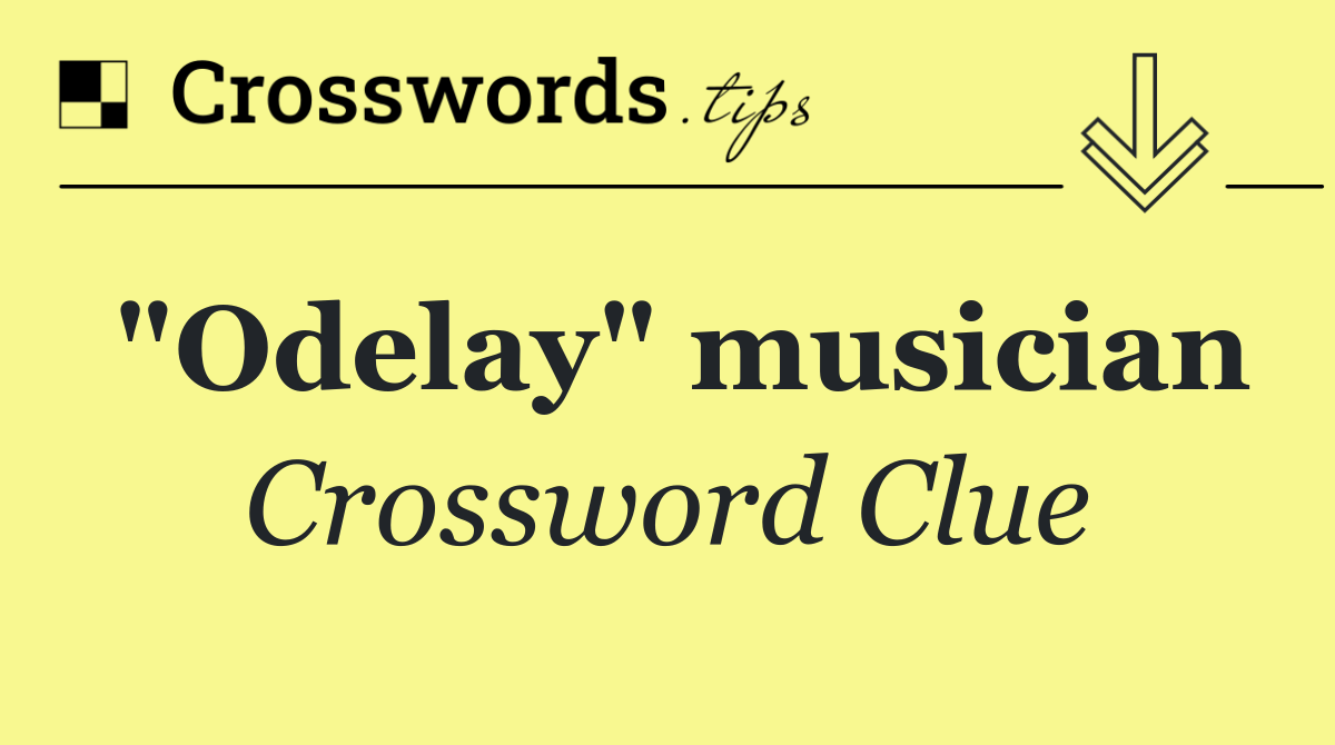 "Odelay" musician