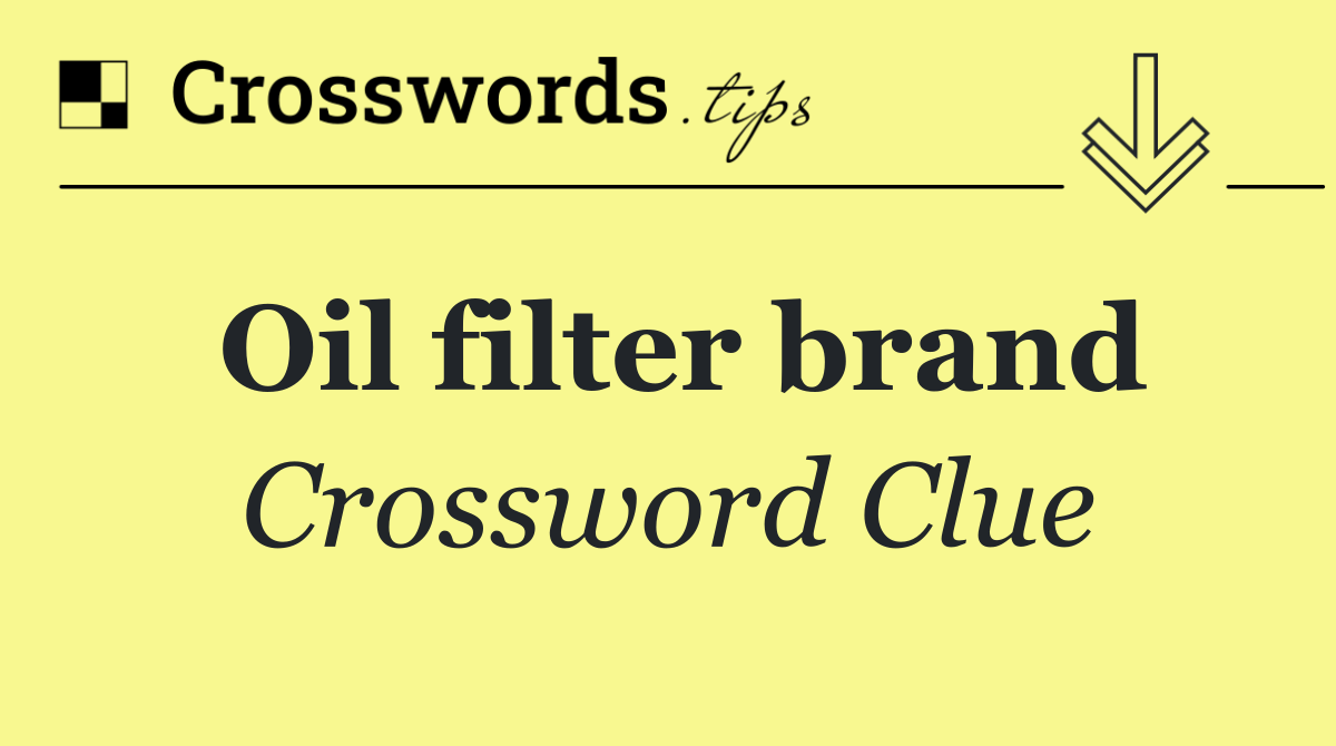 Oil filter brand