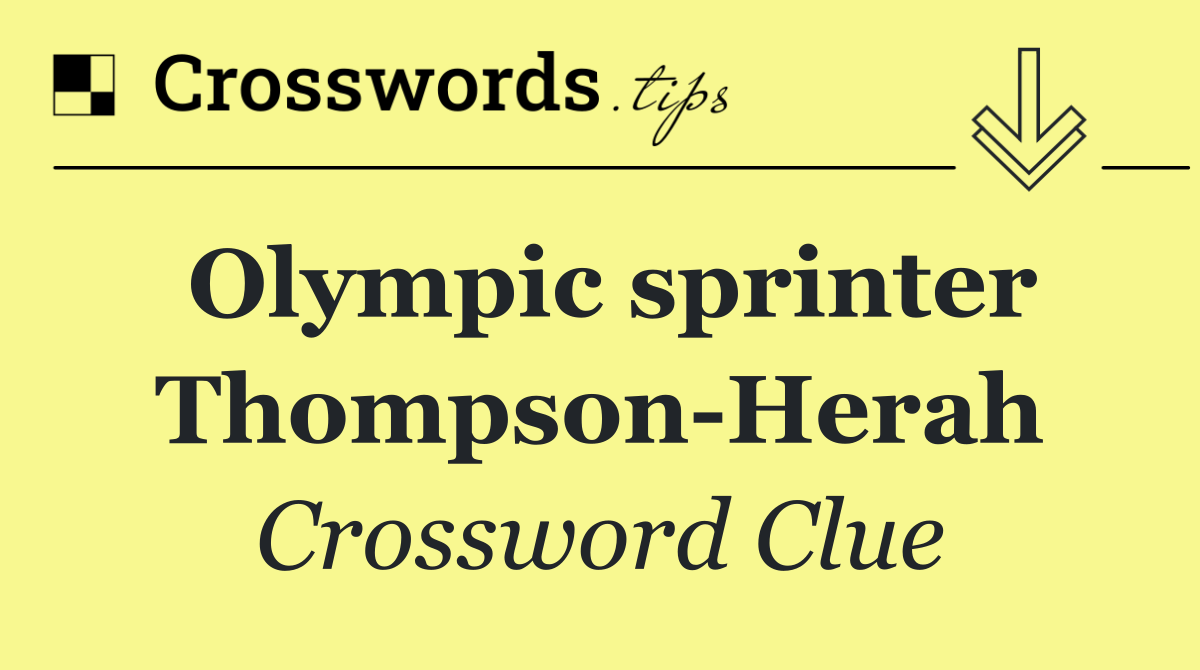 Olympic sprinter Thompson Herah