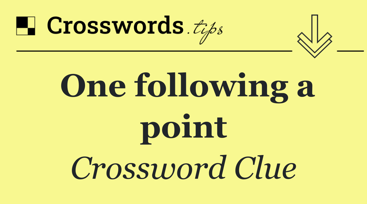 One following a point