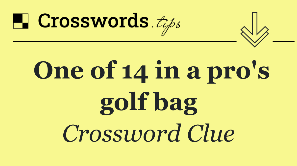 One of 14 in a pro's golf bag