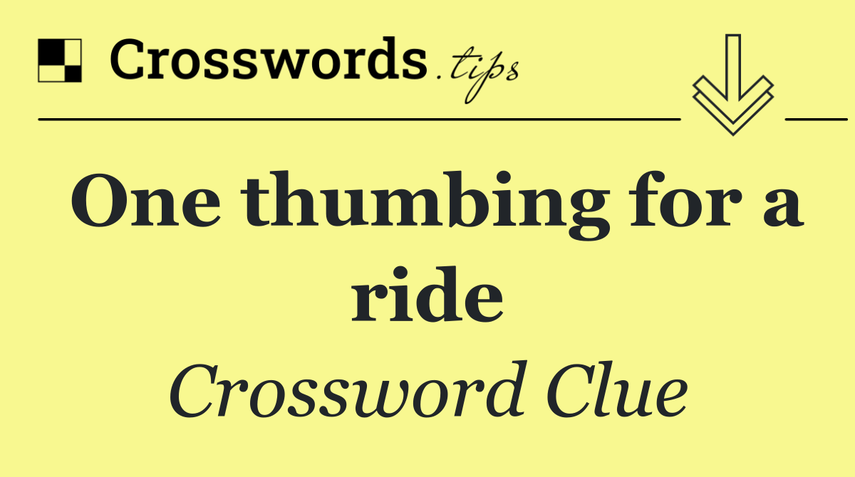 One thumbing for a ride