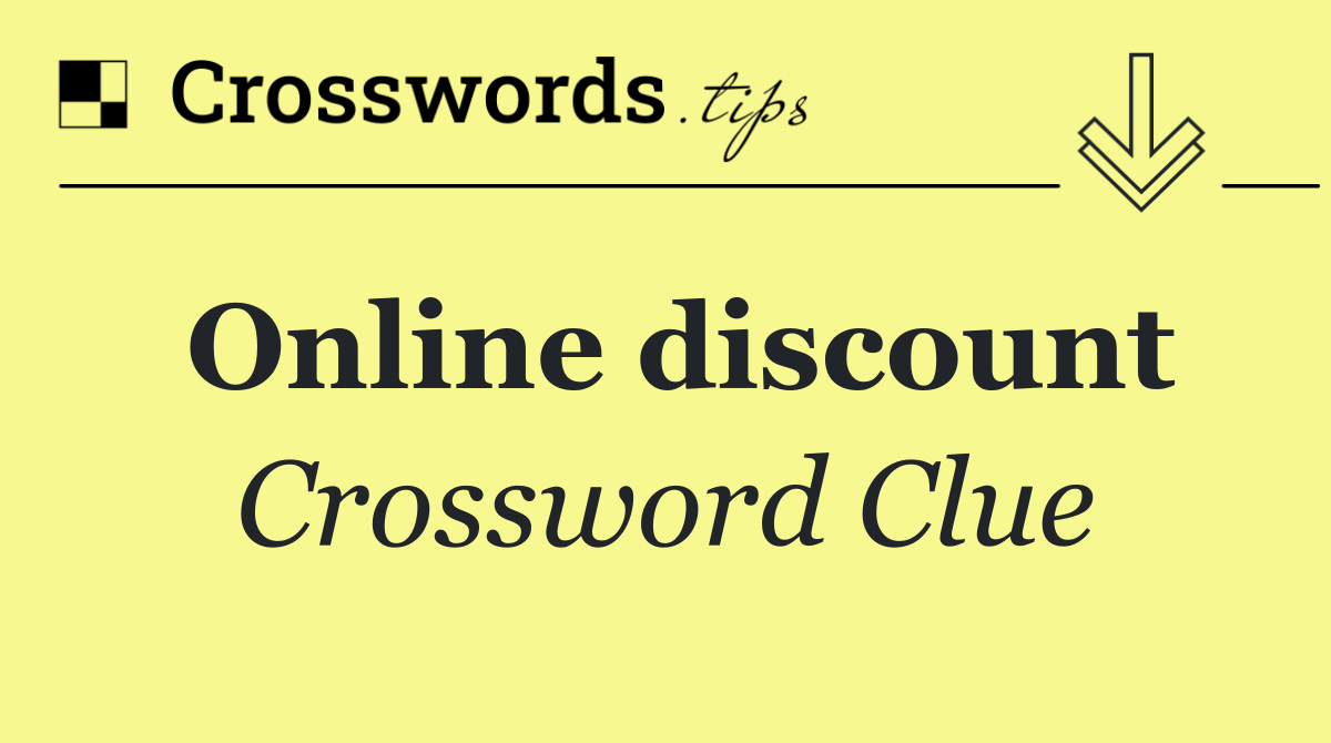 Online discount