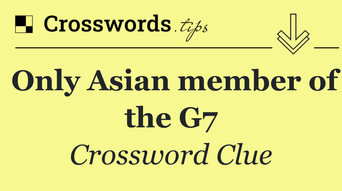 Only Asian member of the G7