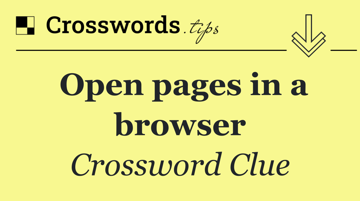 Open pages in a browser