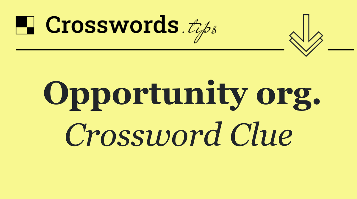 Opportunity org.