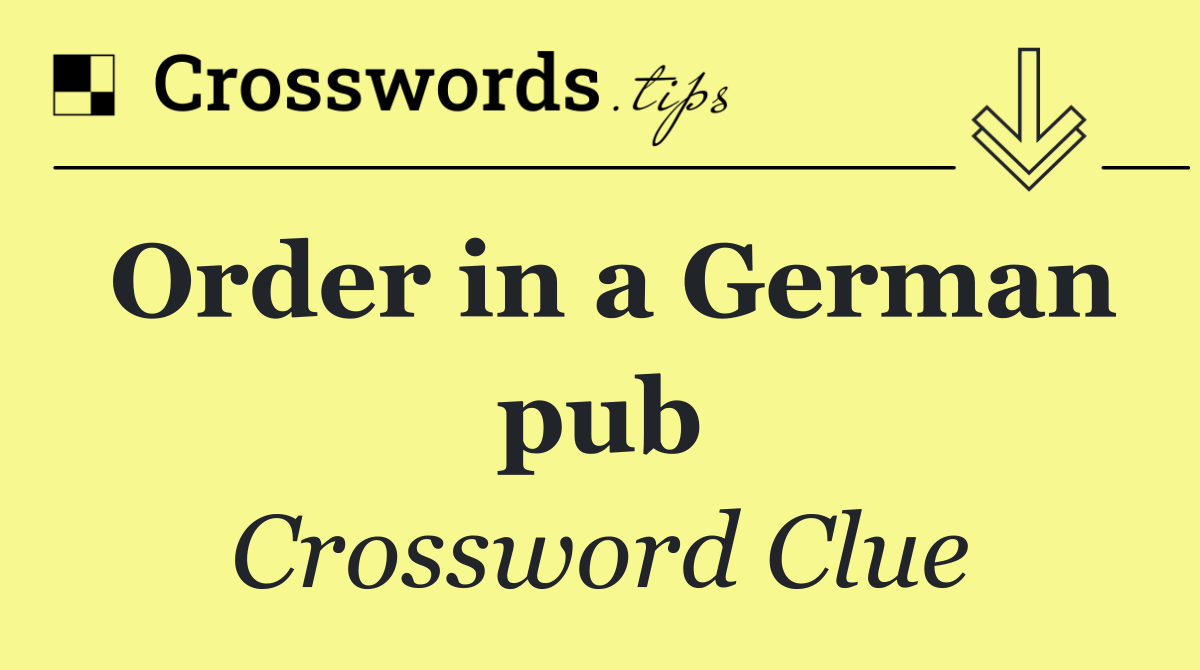 Order in a German pub