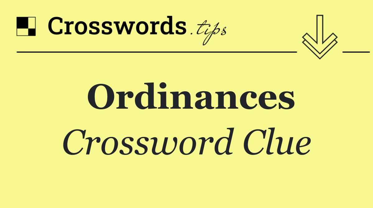 Ordinances