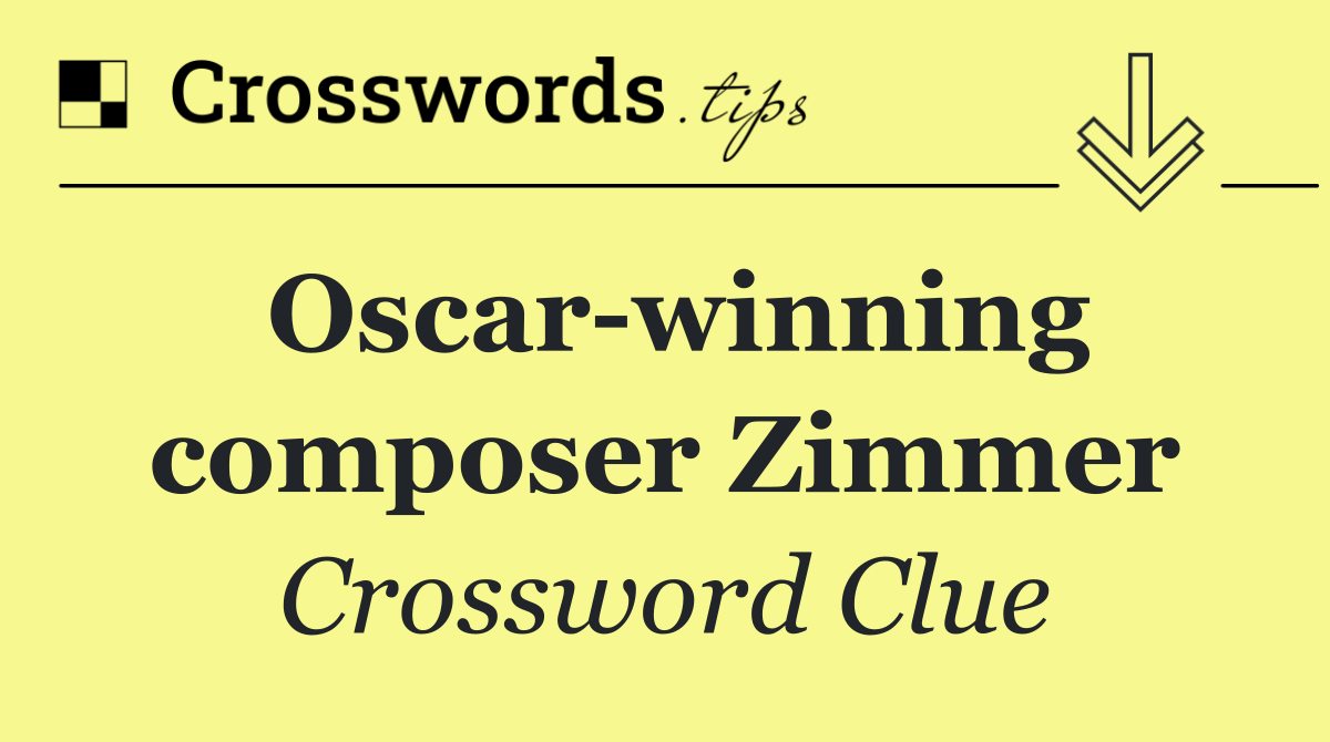 Oscar winning composer Zimmer