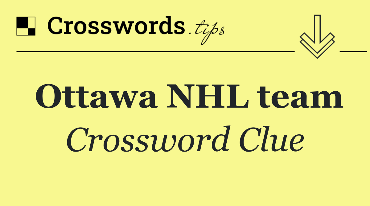 Ottawa NHL team