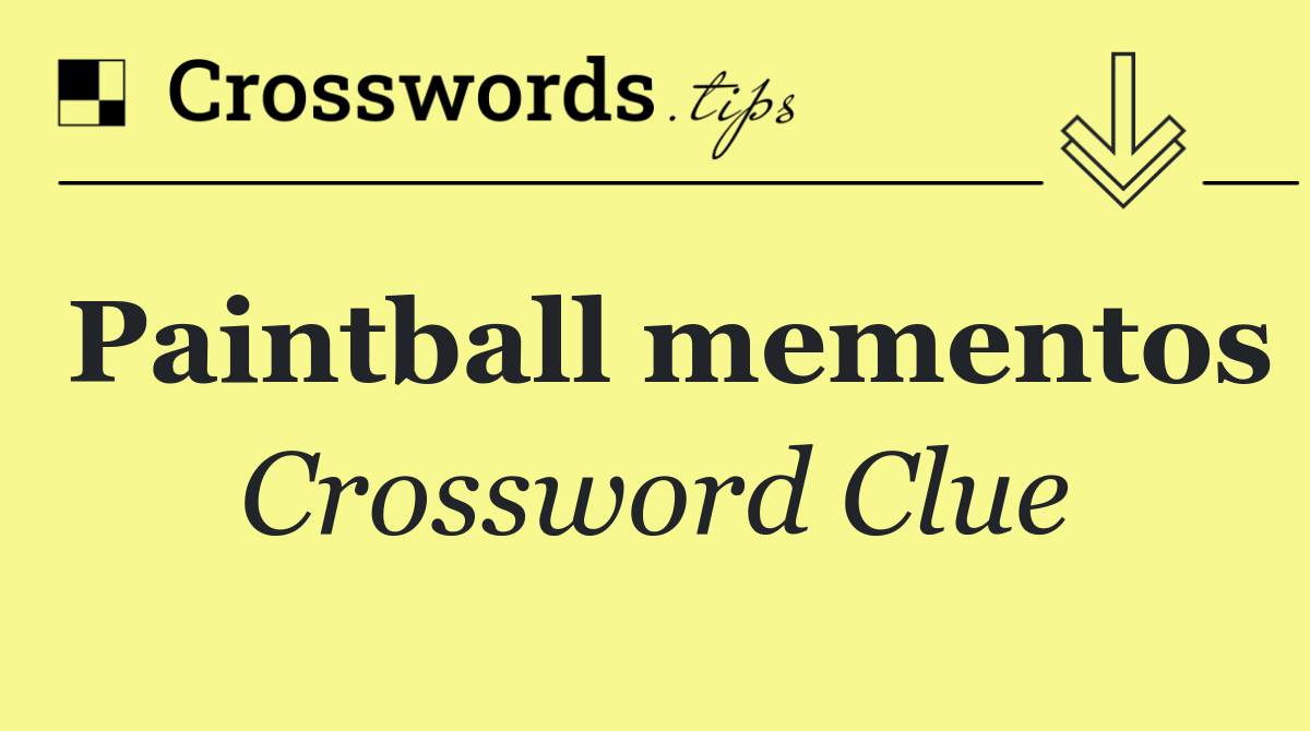 Paintball mementos