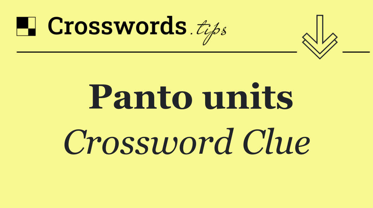 Panto units