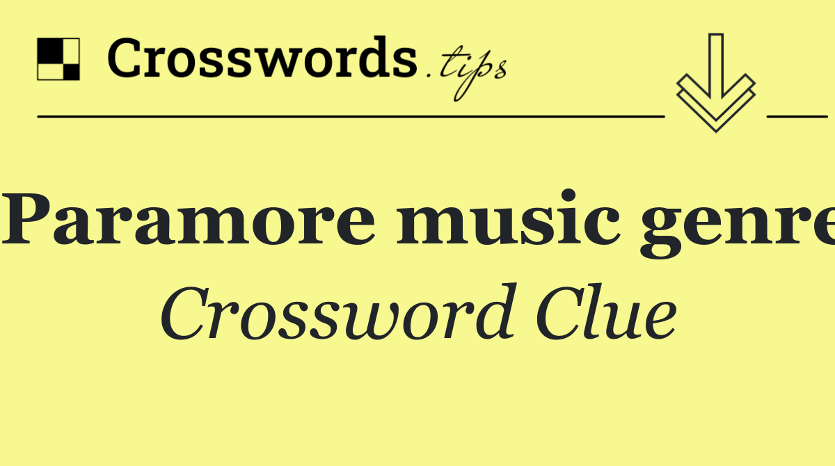 Paramore music genre