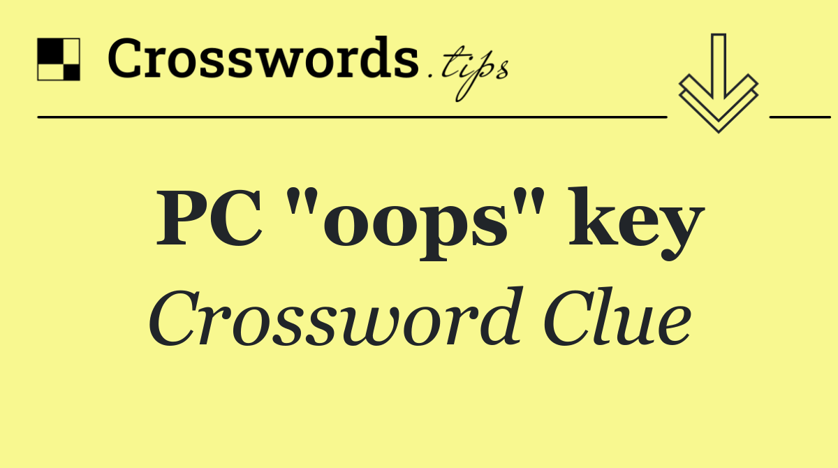 PC "oops" key