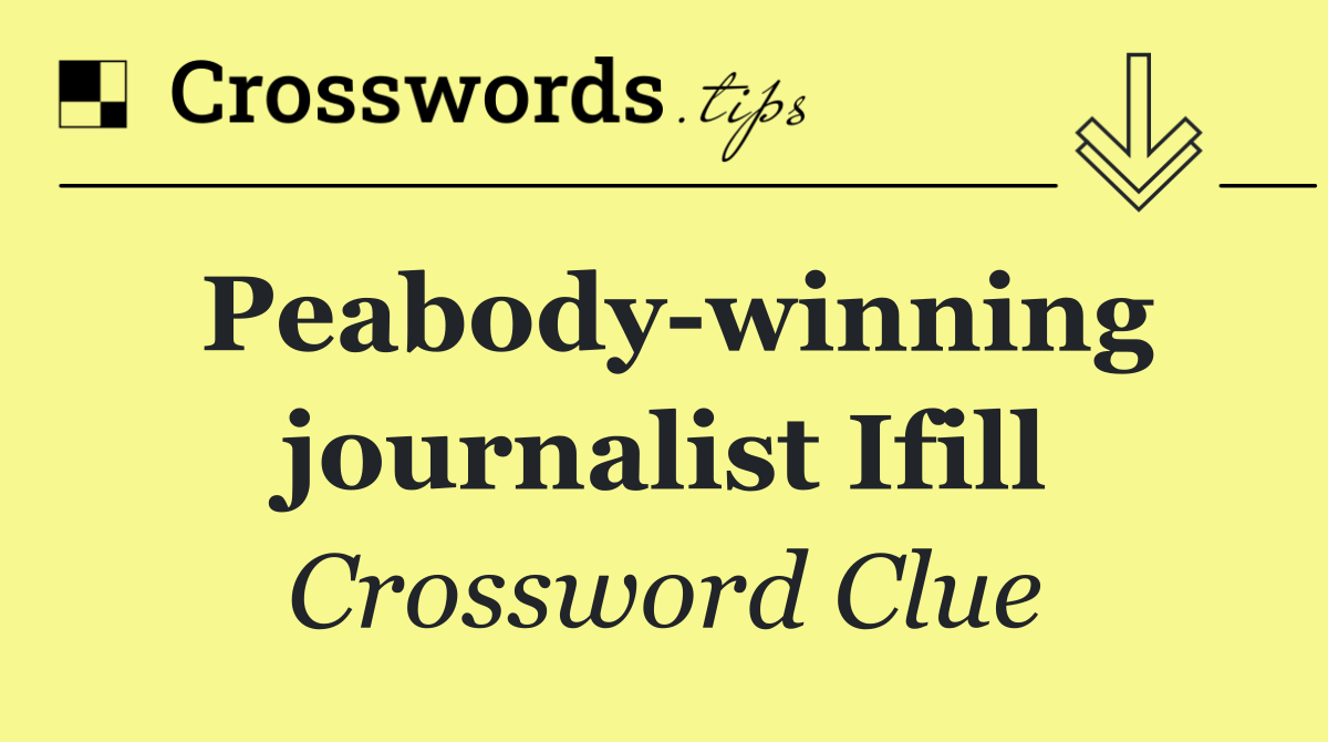 Peabody winning journalist Ifill