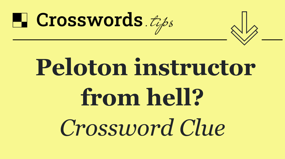 Peloton instructor from hell?