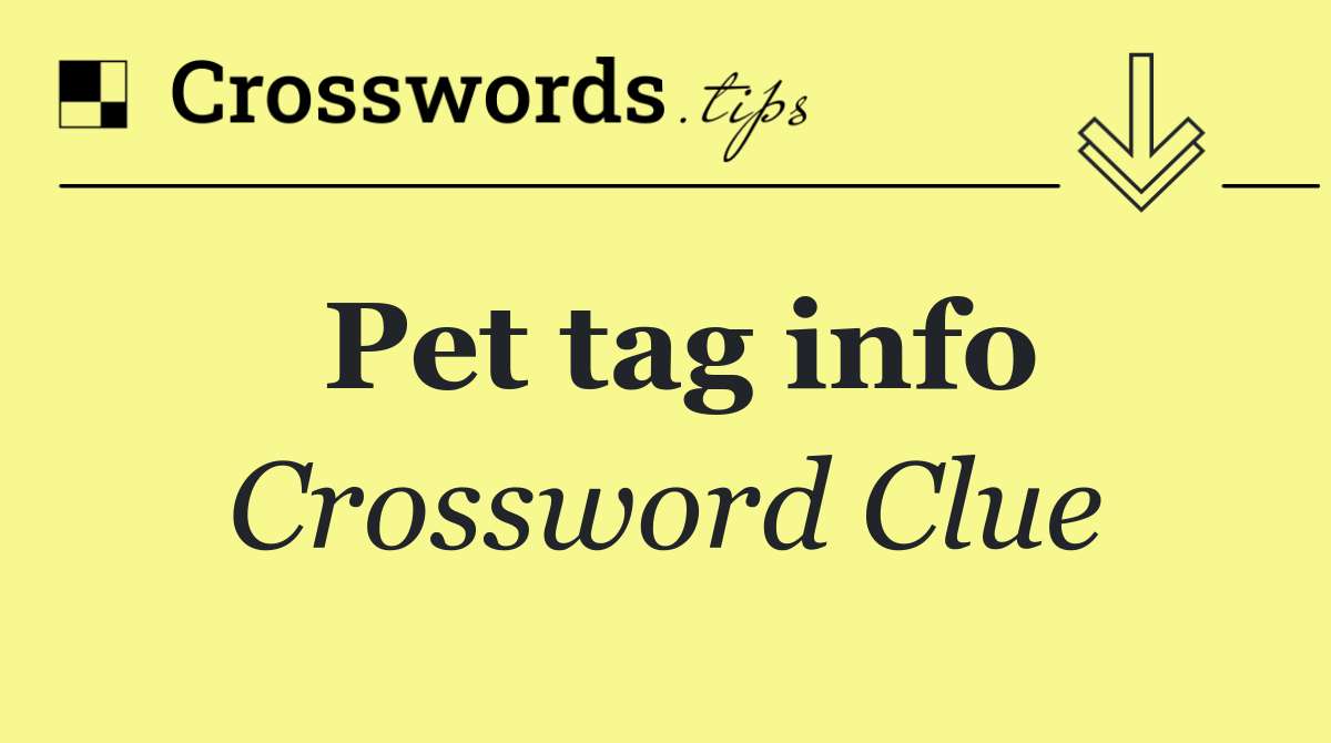 Pet tag info