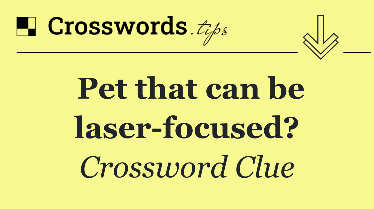 Pet that can be laser focused?