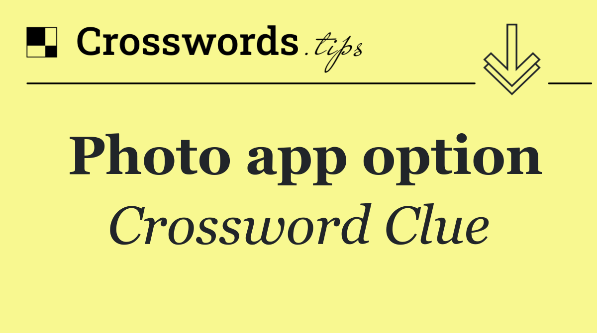Photo app option