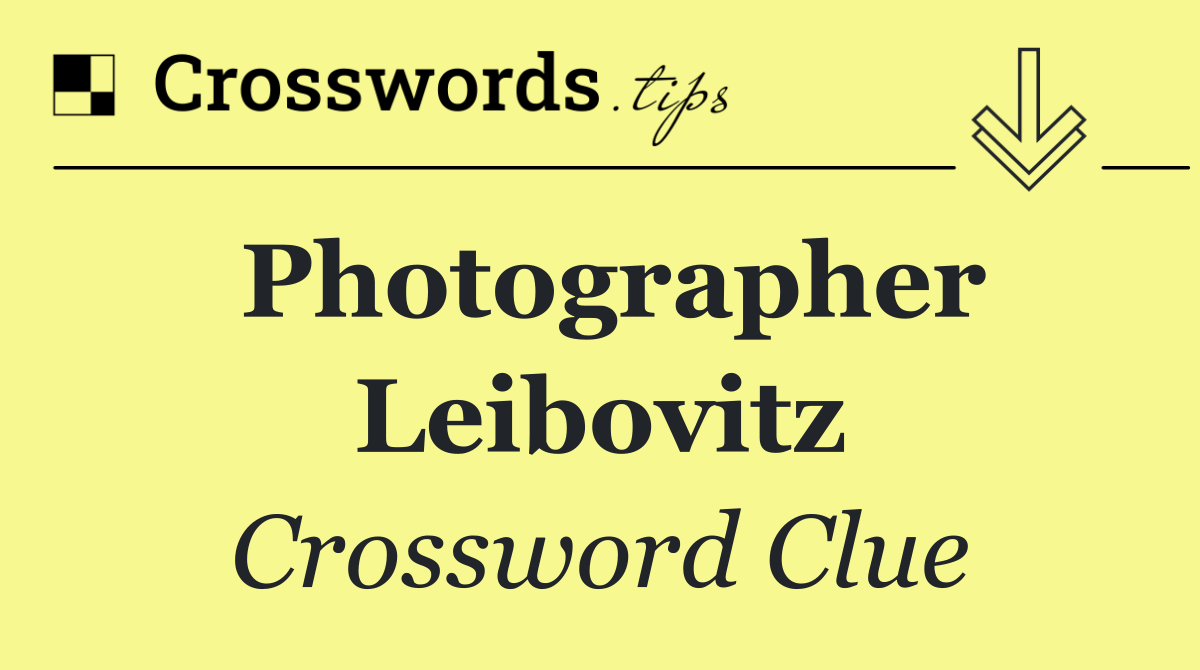 Photographer Leibovitz