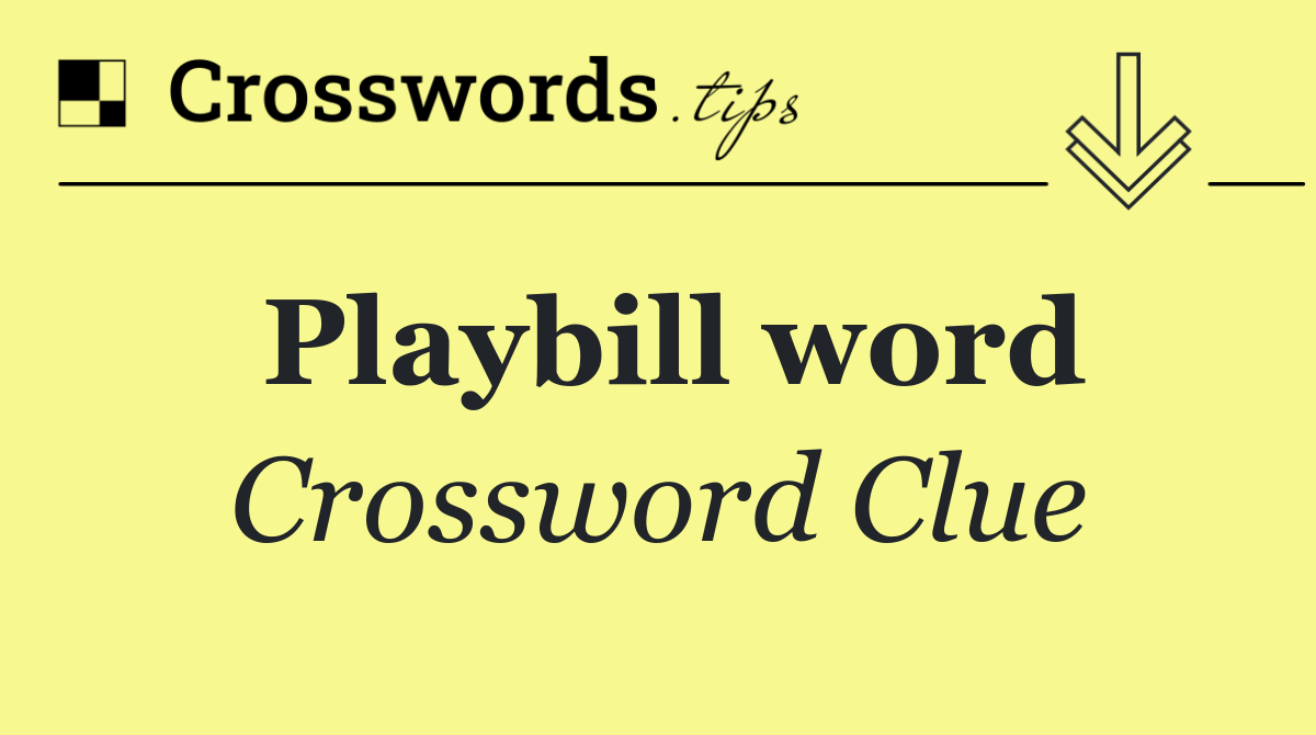 Playbill word
