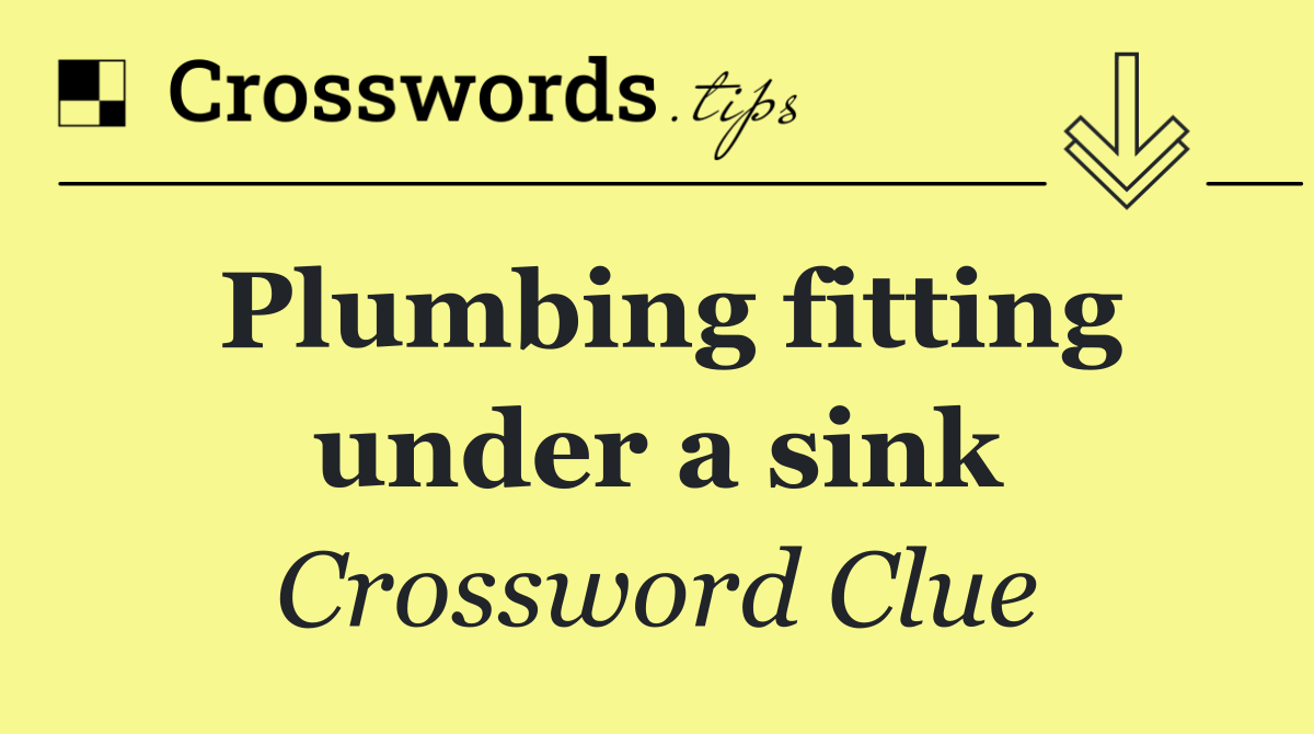 Plumbing fitting under a sink