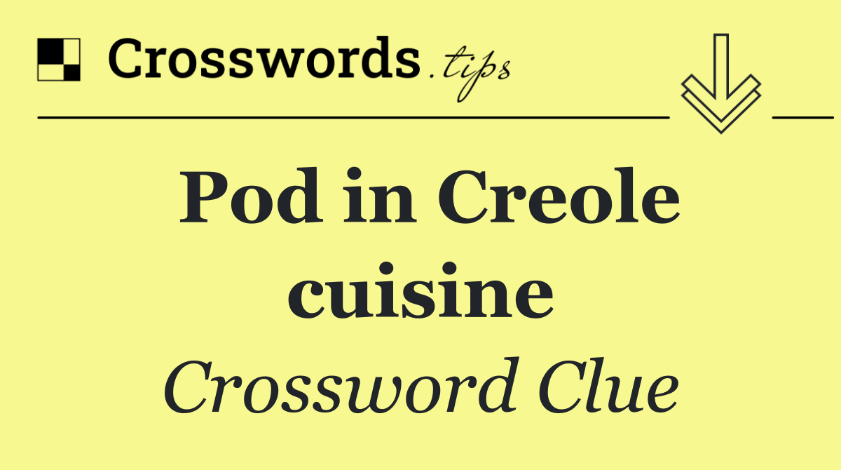 Pod in Creole cuisine