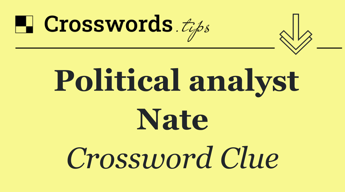 Political analyst Nate