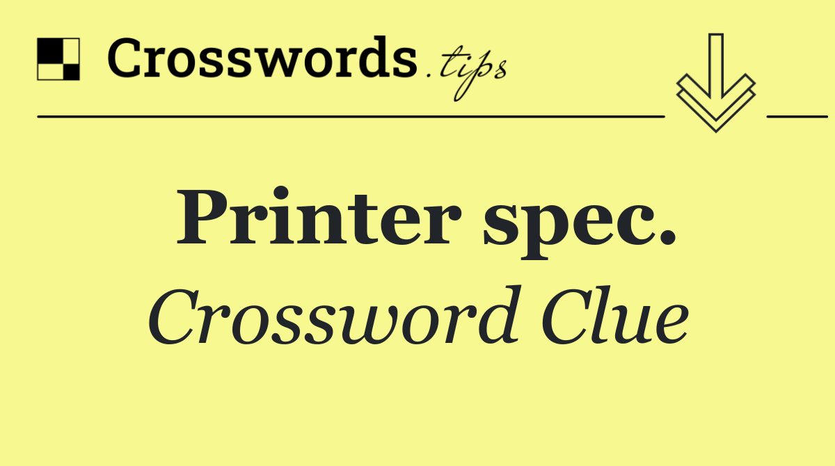 Printer spec.