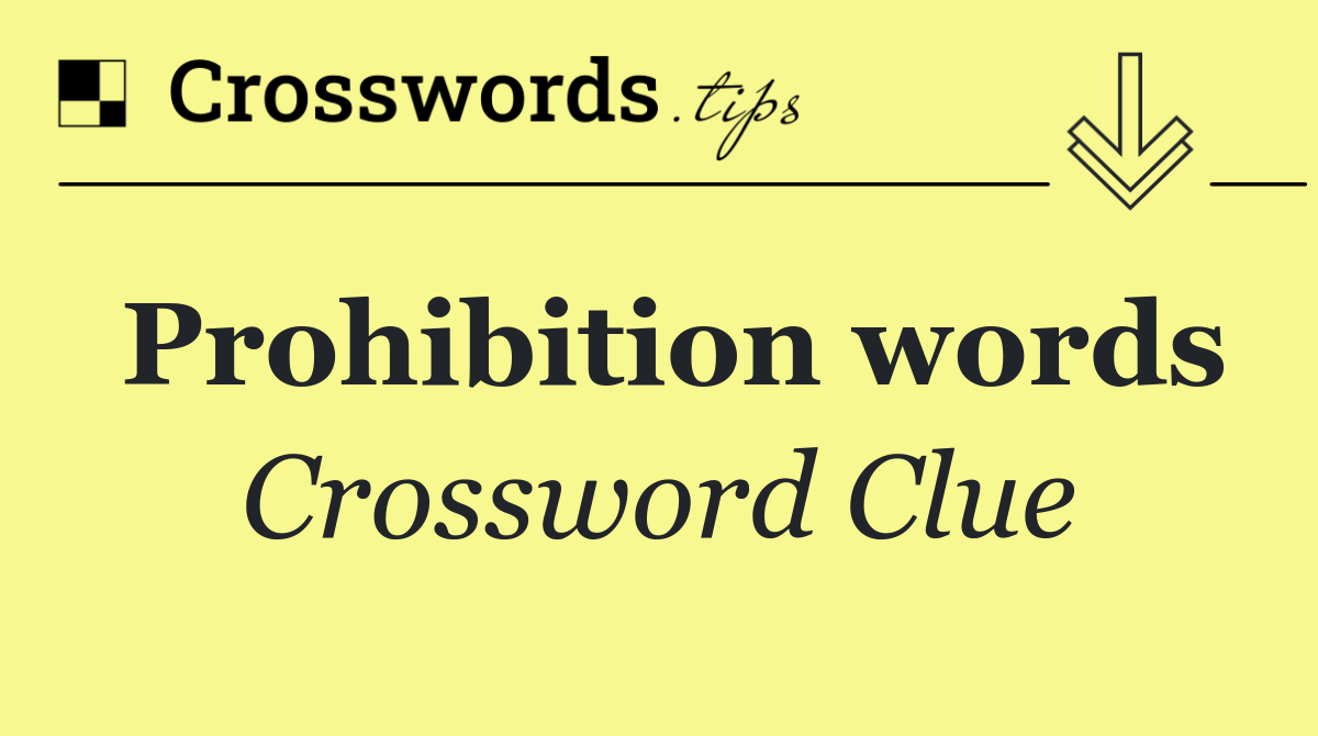 Prohibition words