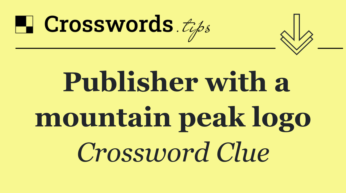 Publisher with a mountain peak logo