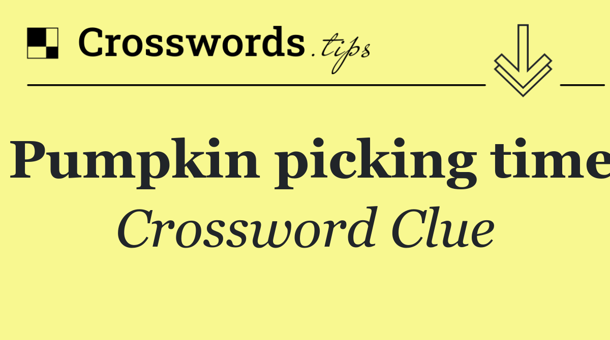 Pumpkin picking time