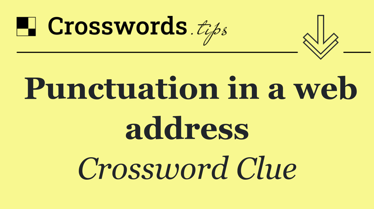 Punctuation in a web address