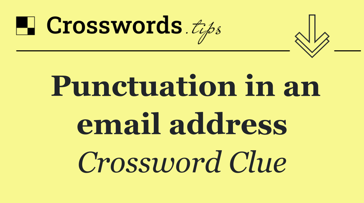 Punctuation in an email address