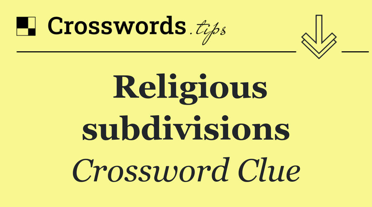 Religious subdivisions